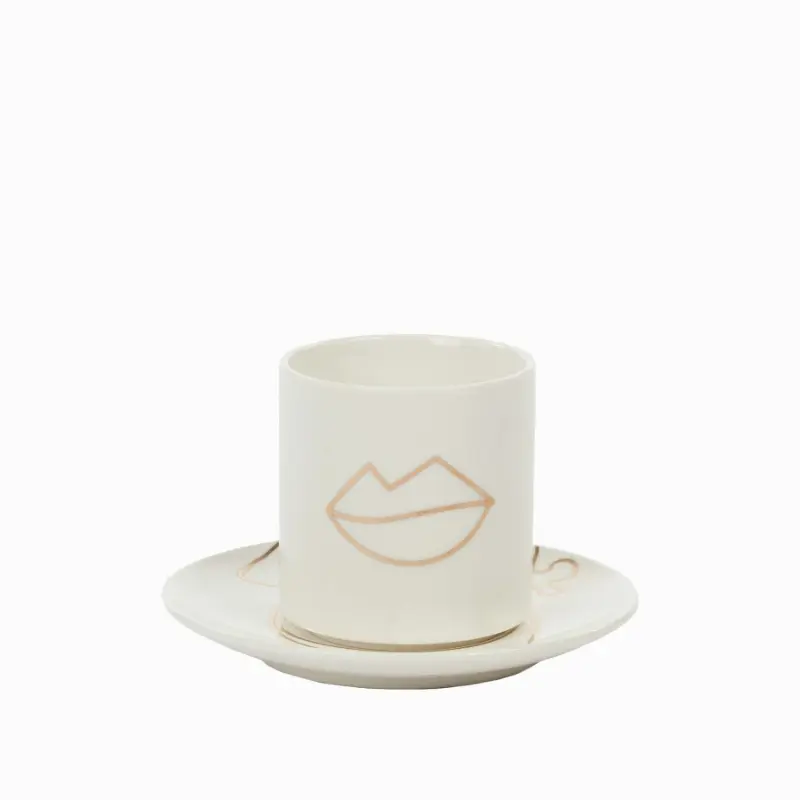 Чайная пара Mouth cup gold